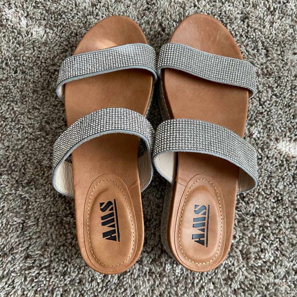 Rhinestone slide on platforms